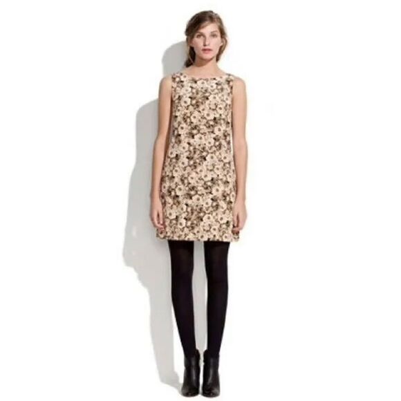 Madewell Broadway & Broome Silk Floral lined shift Dress. Sz M - Picture 1 of 11